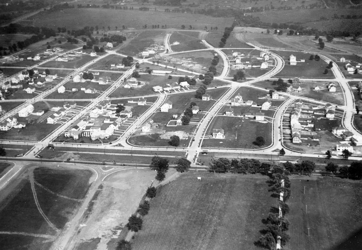 Aerial view of Nichols development