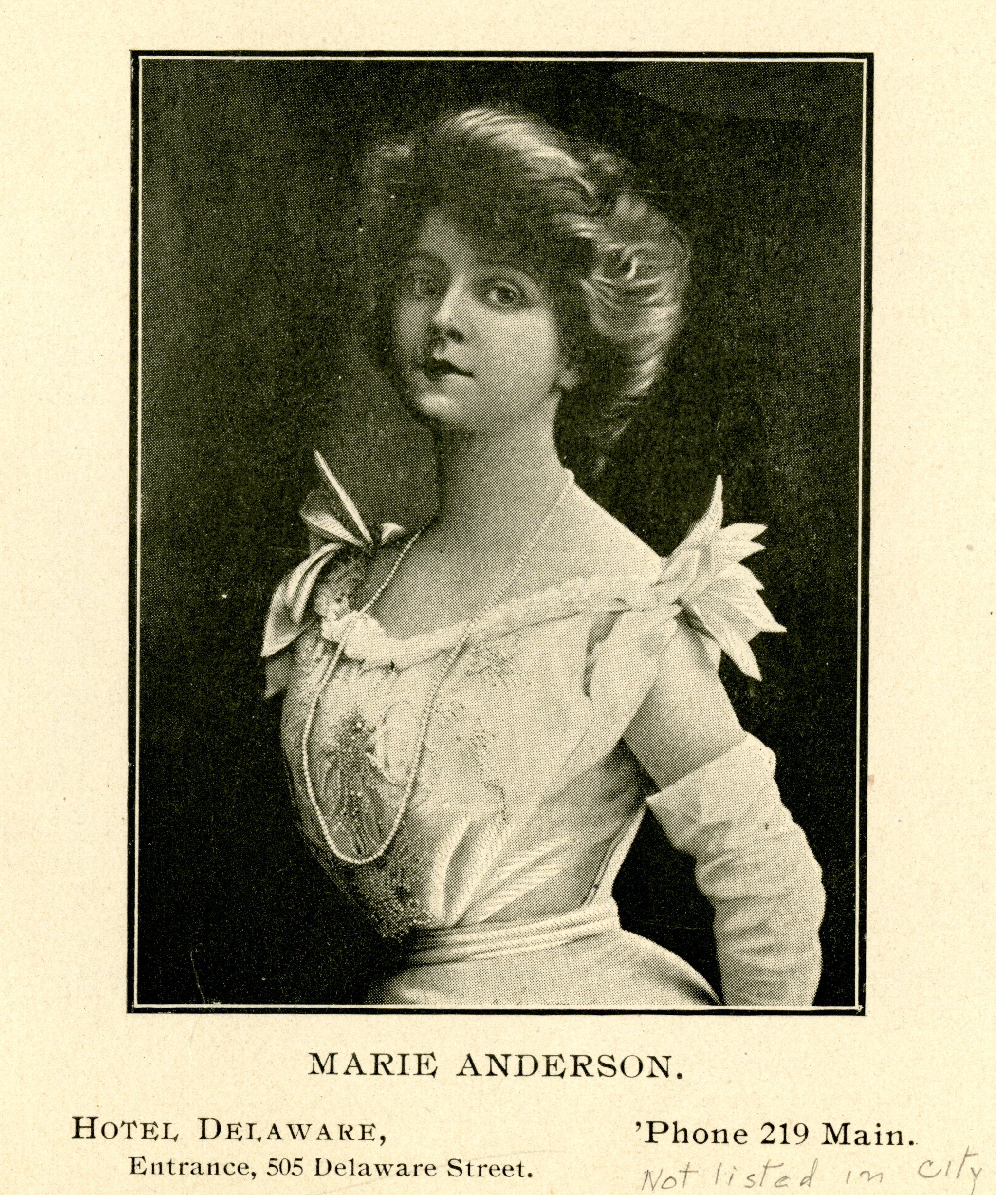 City Directory Portrait of Marie Anderson