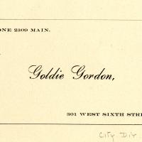 City Directory Contact Information for Goldie Gordon