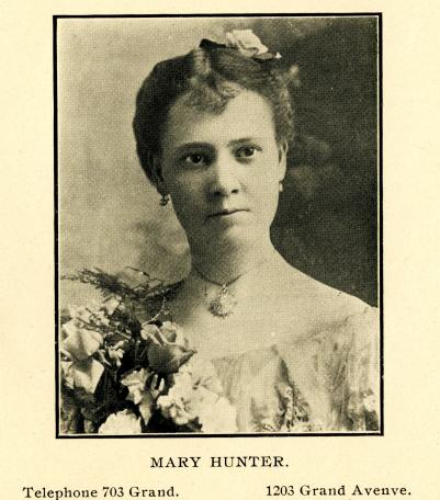 City Directory Portrait of Mary Hunter