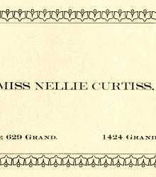 City Directory Contact Information for Miss Nellie Curtiss
